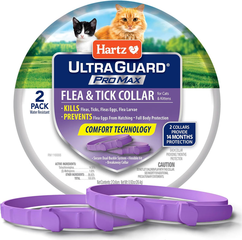 Hartz UltraGuard ProMax Flea & Tick Collar for Cats & Kittens I 14 Months Protection I Soft & Comfortable | Kills Fleas,