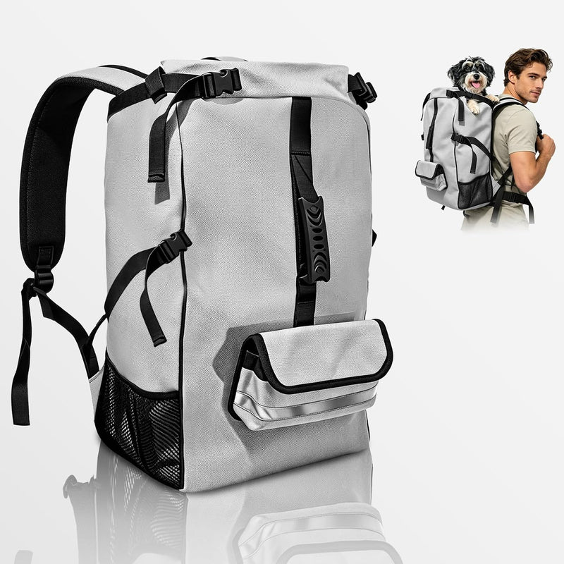 Dog Carrier Backpack, Ventilated Mesh Dog Carrier with Built-in Leash, Adjustable Chest & Waist Buckles, Reflective Tape