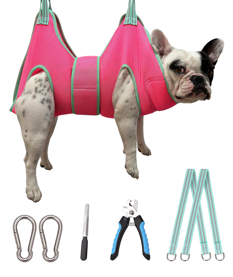 Kkiimatt Dog Grooming Hammock, Medium Hanging Harness Holder Hanger for Nail Clipping,Nail Trimming Hammock,Dog Sling Restraint with Thick Fabric Neck Support for Claw Care