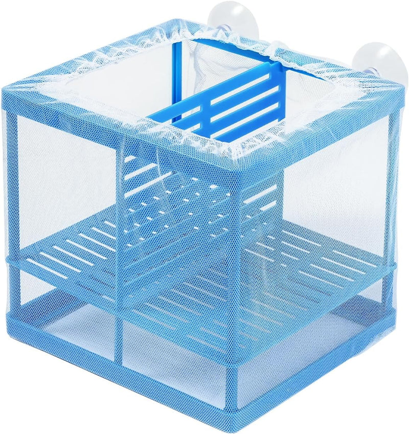 AQUANEAT Fish Tank Breeder Small Mesh Net Fry Saver Aquarium Spawn Hatchery Isolation with Suction Cups Hatchery Incubat