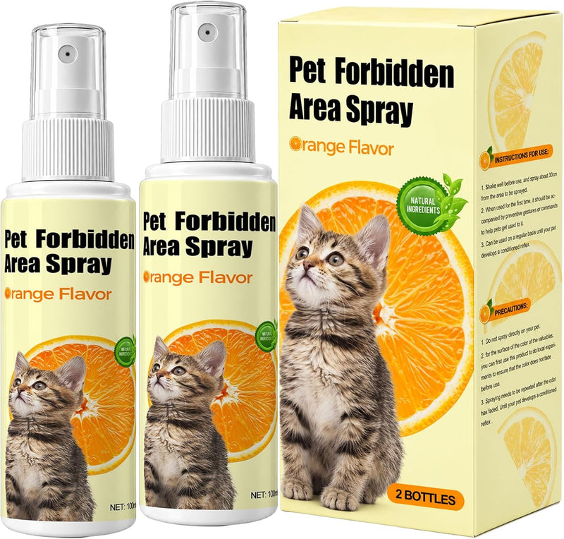 Cat Deterrent Spray, Cat Training Spray, No Pee Spray, Indoor Use 2*100mL