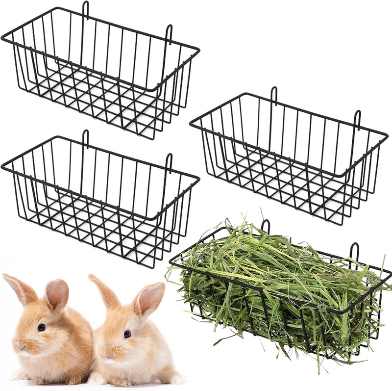 4 Pcs Rabbit Hay Feeder, Metal Rabbit Hay Rack with Hooks