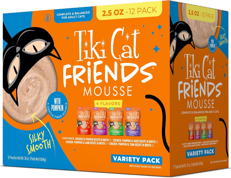 Tiki Cat Friends Mousse Wet Cat Food, Chicken Variety Pack, 2.5oz, 12ct