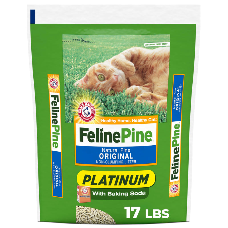 Feline Pine Platinum Non-Clumping Cat Litter, Feline Pine Cat Litter 17lb