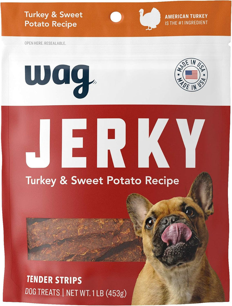 Brand - Wag Soft & Tender American Jerky Dog Treats – Turkey & Sweet Potato, 16 Ounce (Pack of 1)