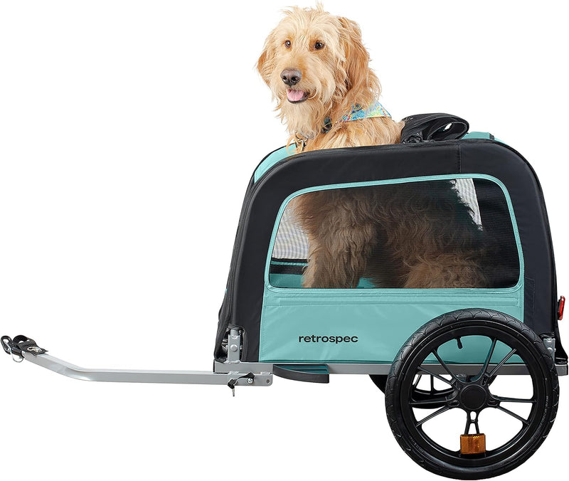 Retrospec Rover Waggin' Pet and Dog Bike Trailer with Weather-Resistant Canopy & Mesh Shield - Foldable Frame, 16in Whee