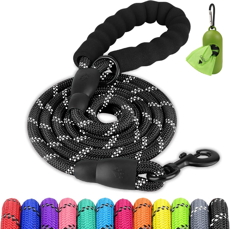 Joytale Rope Dog Leash for Medium Large Dogs, Padded Handle, 6FT