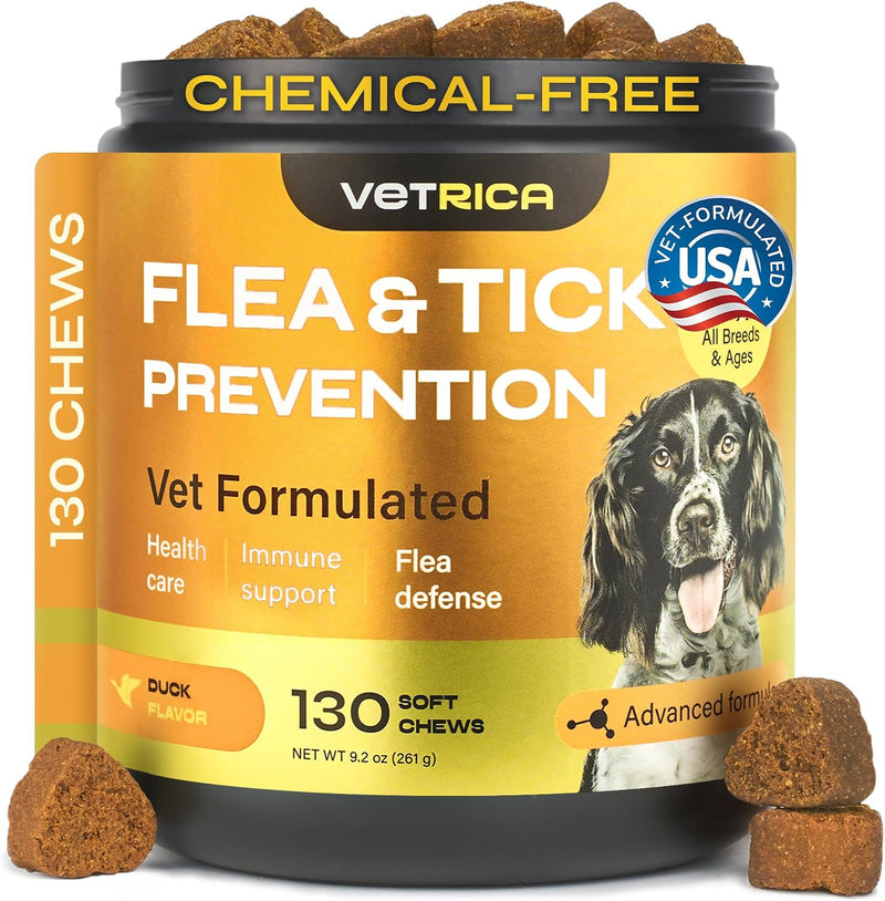 Flea and Tick Prevention for Dogs - with Neem 9,750 mg per Pack - No Chemicals - Flea and Tick Control Oral Pills for Al