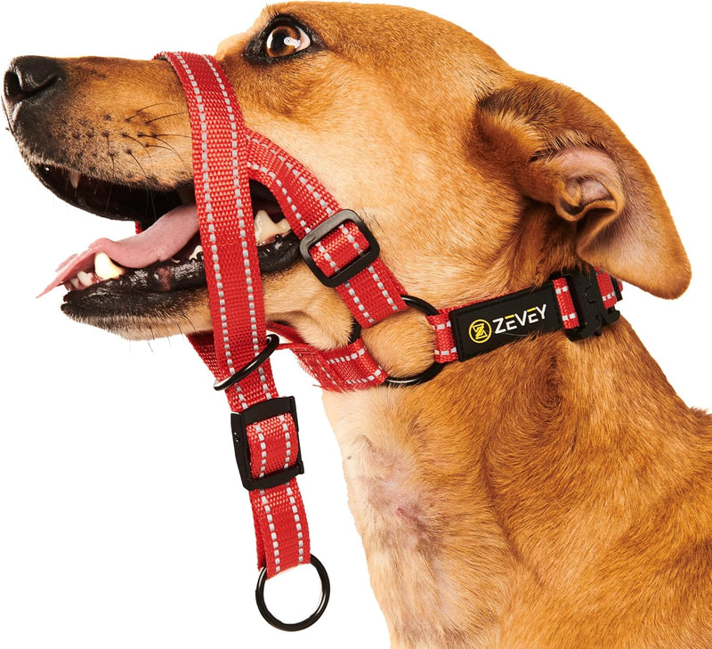 Adjustable Dog Head Halter with Safety Strap, Soft Padded Dog Head Collar for Small Medium Large Dogs, No-Pull Dog Harne