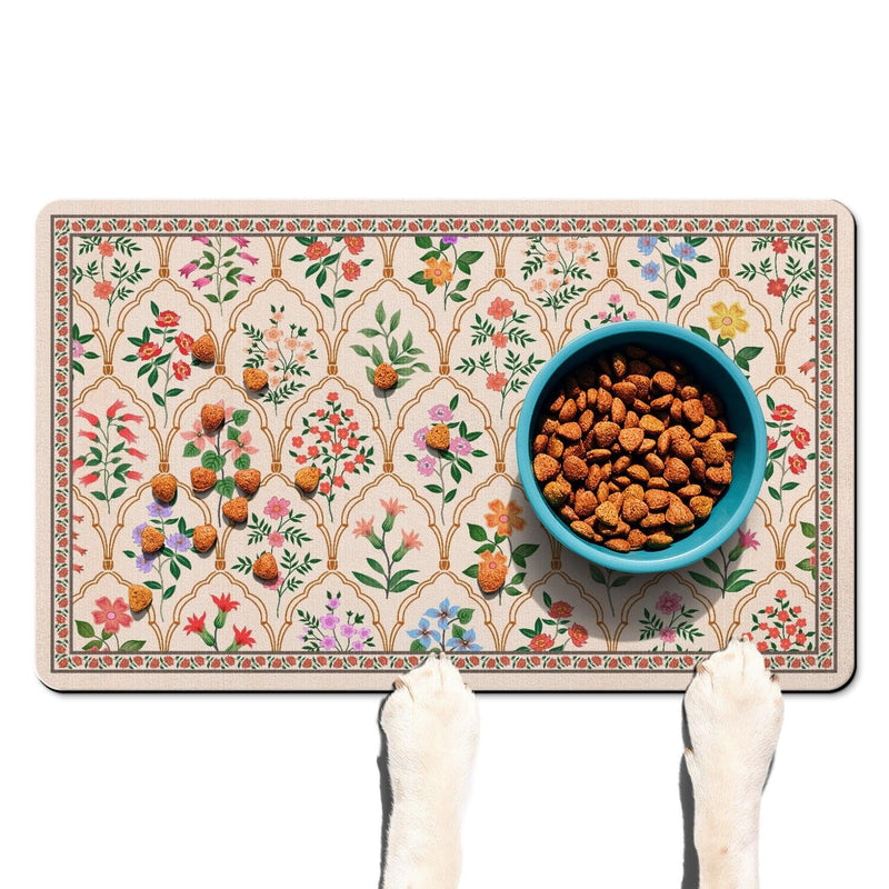 Absorbent Pet Dog Bowl Mat for Food and Water, Pet Cat Food Feeding Mat with Non Slip Rubber Backing, Dog Food Mats for Floors Waterproof, 12