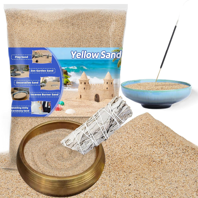RAINFLOW 15oz Fine Yellow Sand for Crafts - Colored Quartz Zen Garden Sand