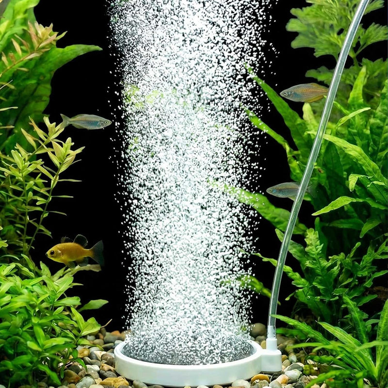 Fish Tank Bubbler, 3.2 Inch Aquarium Air Stone Kit, Nano Quiet Oxygen Diffuser for 20-70 Gallon Tanks, High Dissolved Ox