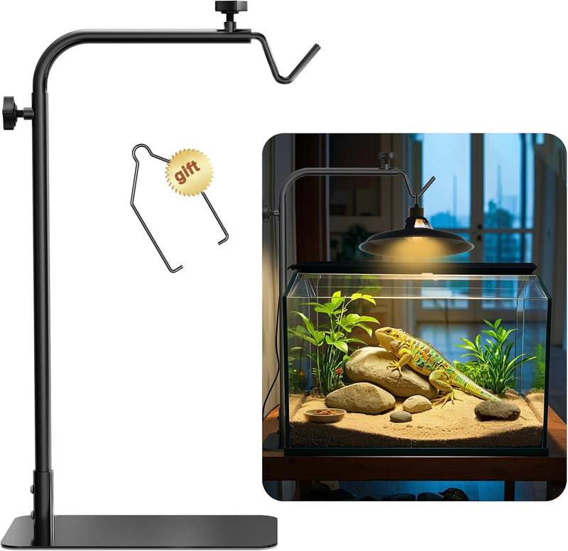 Reptile Heat Lamp Stand, Adjustable 18