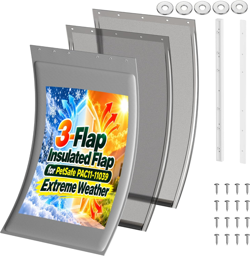 3-Flap Extreme Weather Insulated Dog Door Flap for PetSafe PAC11-11039
