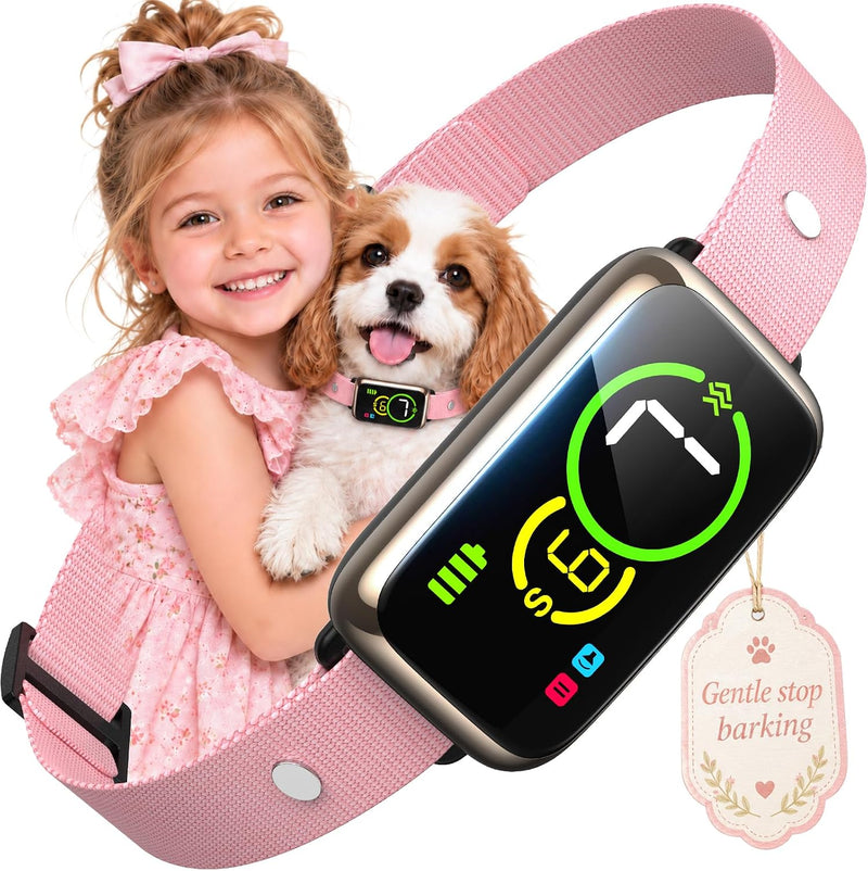 Smart Dog Bark Collar, AI Smart Detection Anti Barking Collar with Beep & Vibration Training Modes, 7 Sensitivity Levels