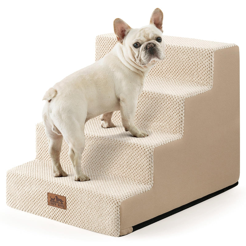 COZY KISS Dog Stairs for Small Dogs, 4 Tier Wider Pet Stairs for Couch and Beds, 17.7