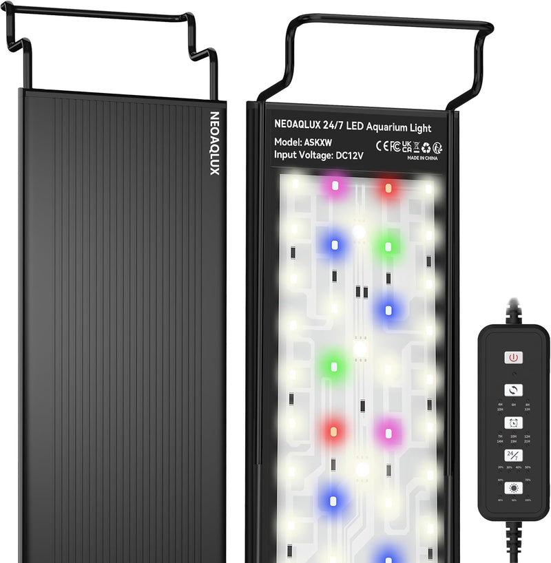 24/7 LED Aquarium Light for 18-24 Inch Plant & Fish Tank, 12-Color & Gradient & Full Spectrum with Auto On/Off, Brightne