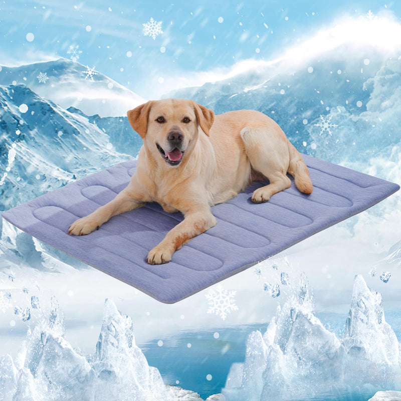 MARUNDA Dog Cooling Mat, No Need to Freeze Or Refrigerate This Cool Pet Pad Cat Mats- Keep Your Pet Cool, Machine Washable (Blue, 36