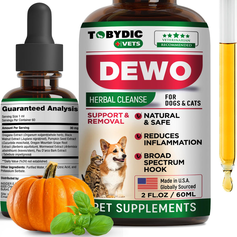 Cats & Dogs Natural Broad Spectrum Intestinal Defense & Digestive Liquid Herbal Support - Promotes Gut Health - Supplement Drops Made in USA(Herbal Cleanse 2 oz)