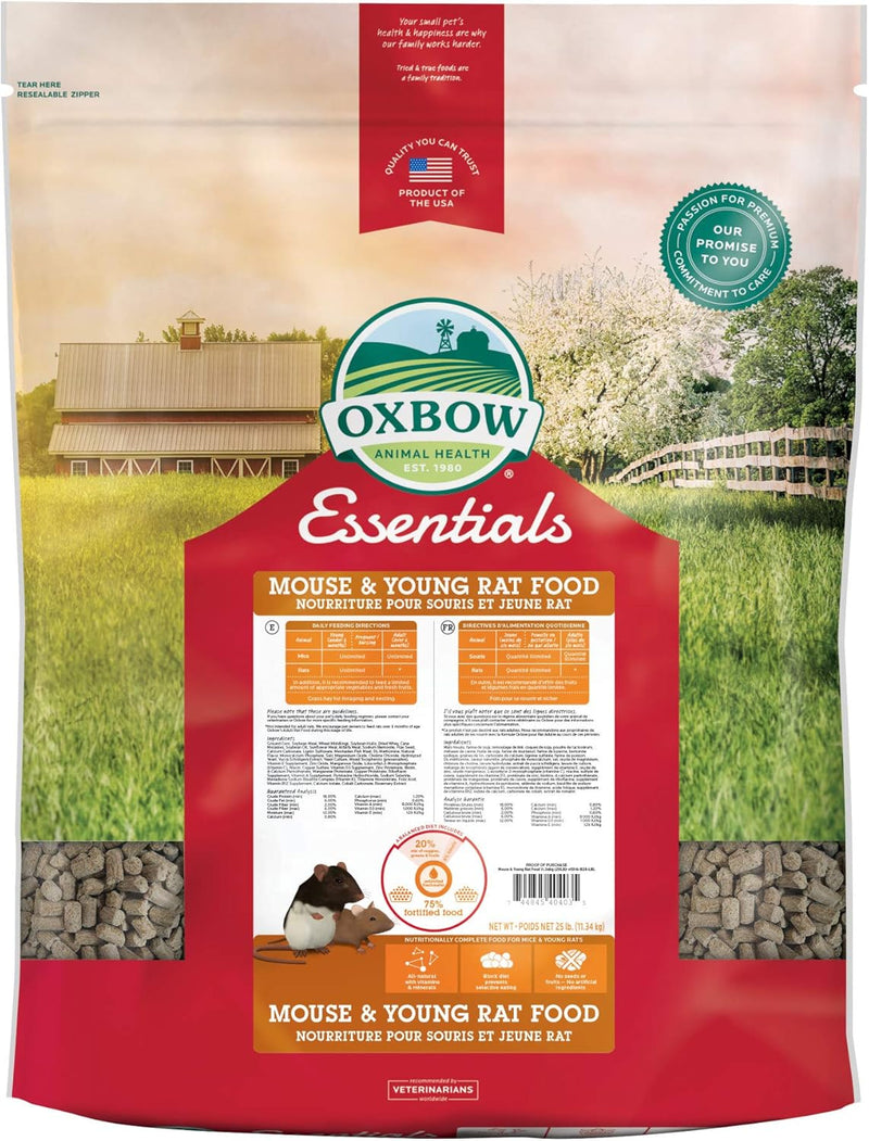 Oxbow Essentials Mouse & Young Rat Food, Complete Rodent Pellets, 2.5 lb