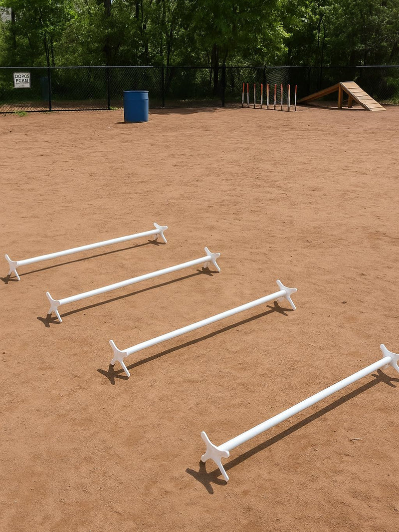 Dog Agility Cavaletti, Dog Agility Equipment Dog Hurdle Jump Set of 4 Adjustable Dog Jumps for Backyard Agility Training and Conditioning Rehabilitation