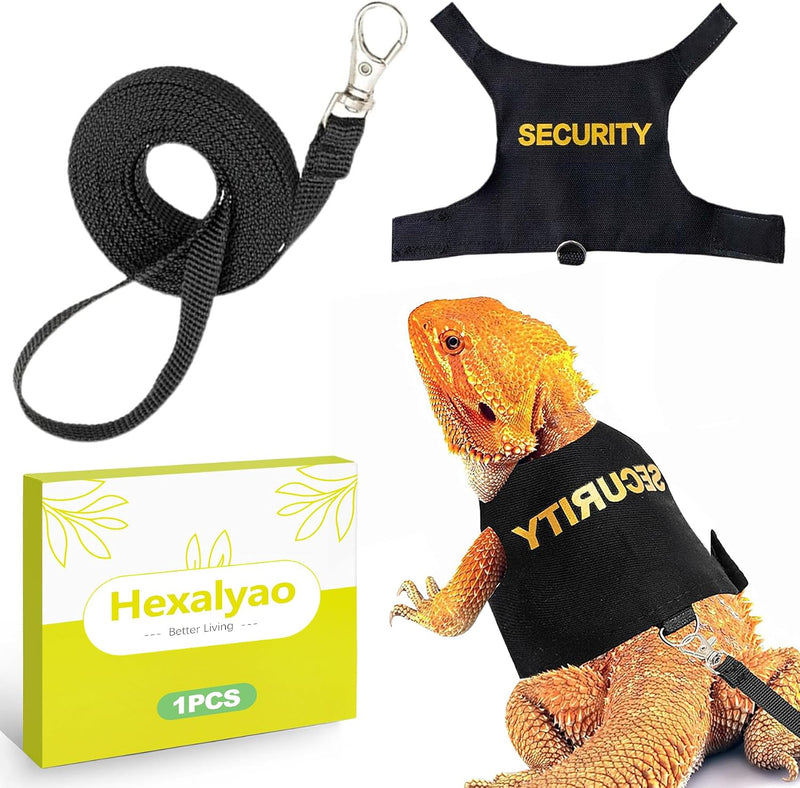 Adjustable Bearded Dragon Harness and Leash Set Soft Reptile Harness with Comfortable Wing Design Walking Leash for Bear