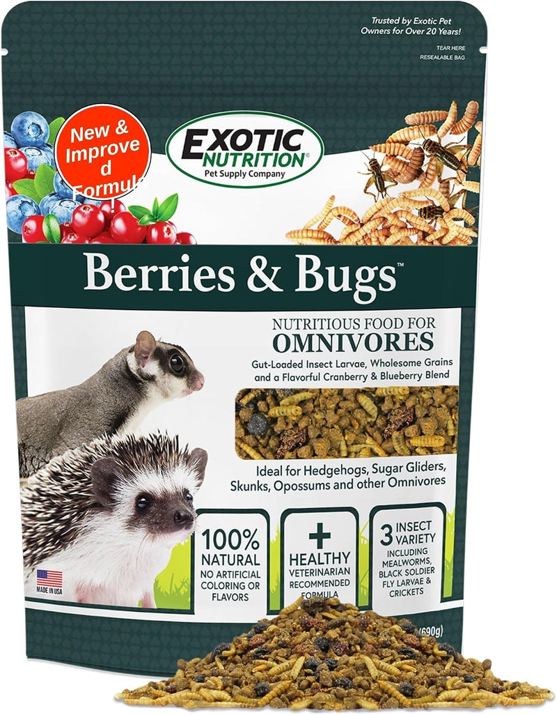 Berries & Bugs 3 lb. - All Natural High Protein High Fiber Insectivore Diet with Fruit, Gut-Loaded Insects, & Healthy Vi