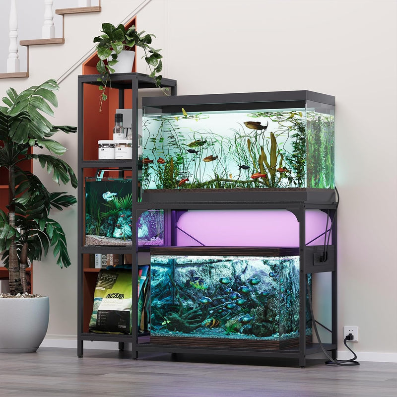 VOWNER 20-29 Gallon Fish Tank Stand with Power Outlet, Aquarium Stand