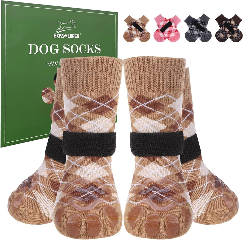 EXPAWLORER Dog Socks to Prevent Licking Paws,Anti Slip Dog Shoes for Hot Pavement,Dog Booties for Hardwood Floors,Dogs B