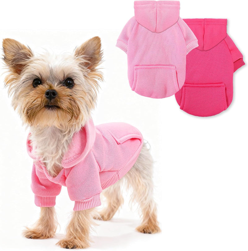 Pet Hoodie Dog Sweater for Small Dogs Girl Boy, Winter Puppy Sweatshirts with Pockets Hood, Warm Fleece Lined Dog Clothe