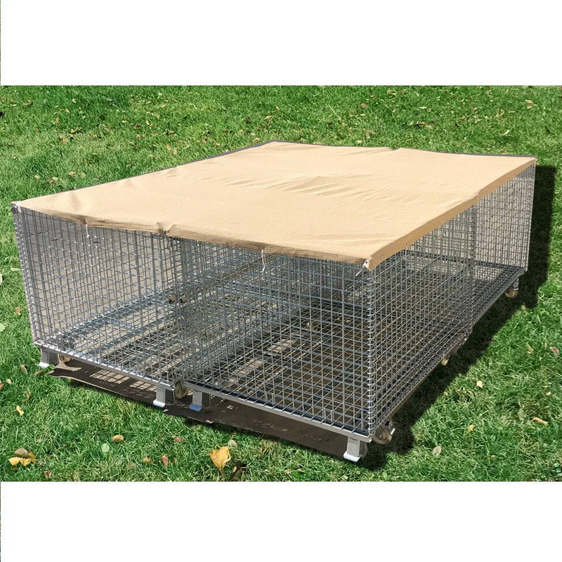 Alion Home© Sun Block Dog Run & Pet Kennel Shade Cover(Dog Kennel not Included) - No Black Trim - Beige (8'x 8')