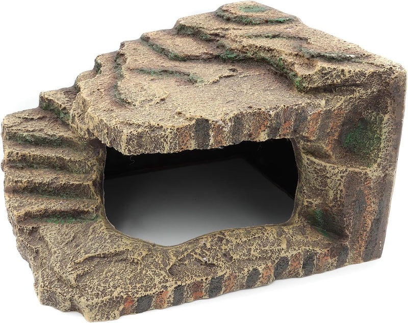 Resin Reptile Hideouts Cave Habitat Decor, B- Extra Large