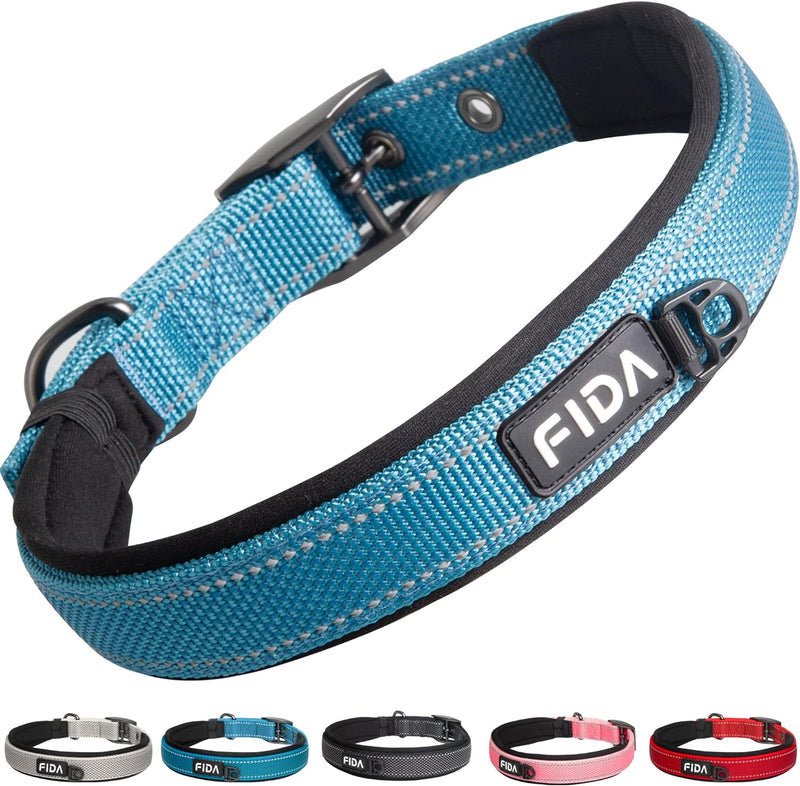 Fida Heavy Duty Dog Collar for Medium Dogs with Metal Belt Buckle