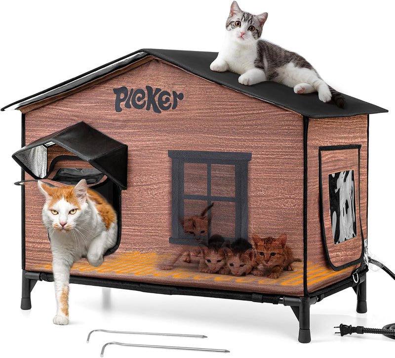 Heated Cat House for Outside: 31.5