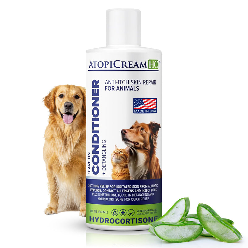 VetriMAX AtopiCream HC 1% Hydrocortisone Leave-On Conditioning Itch Relief Lotion for Dogs, Cats and Horses, 8 oz