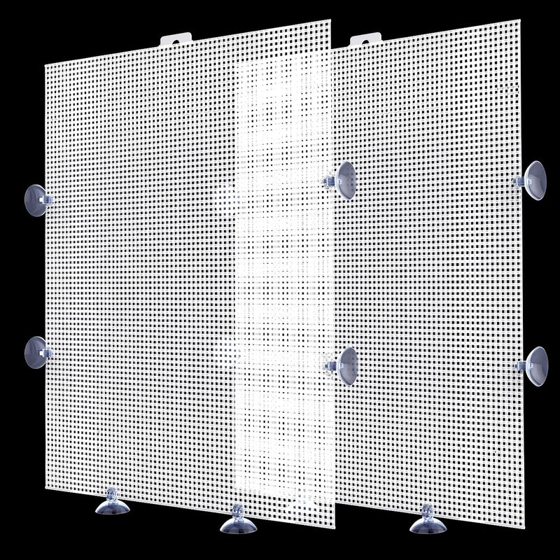 2 Pack Fish Tank Divider, Plastic Grid Cuttable Grid Plate Fish Separator with 12 Suction Cups DIY Designed Clear Easy t