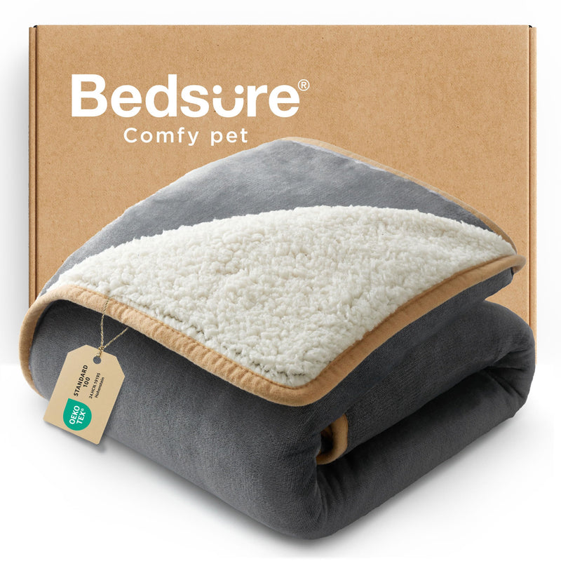 Bedsure Waterproof Dog Blankets for Small Dogs - Small Cat Blanket Washable for Couch Protection, Sherpa Fleece Puppy Blanket, Soft Plush Reversible Throw Furniture Protector, 25