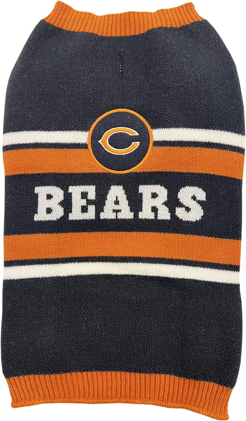 Pets First NFL Chicago Bears Dog Sweater, Size Large. Warm and Cozy Knit Pet Sweater with NFL Team Logo, Best Puppy Swea