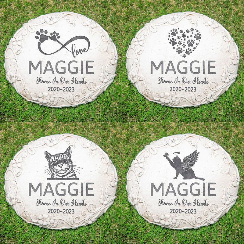 HENTOL 77 Personalized Cat Memorial Stone Designs – Outdoor Weatherproof Pet Memorial Stone for Headstone, Tombstone, Gravestone, and Grave Marker – Cat Memorial Gifts for Loss of Cat