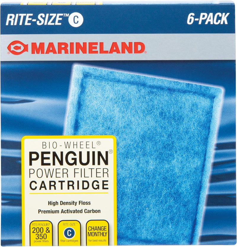 Marineland Bio-Wheel Penguin Rite-Size C Aquarium Filter Cartridge, 6 Count