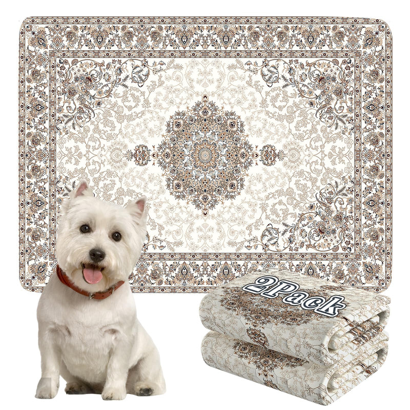 Dogcator Washable Pee Pads for Dogs, 2 Pack Reusable Puppy Training Pads. 36''x48'' Super Absorbent Dog Rugs, Non-Slip and Leakproof Pee Mat for Dogs, Whelping Pads for Crates and Floors