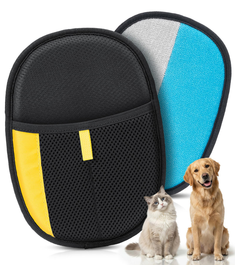 Bispoy Pet Hair Removal Glove for Dogs & Cats - Upgraded Reusable Electrostatic Pet Hair Glove, Pet Hair Remover Tool for Laundry, Couch, Carpet & Car Seat, Gentle Grooming Mitt