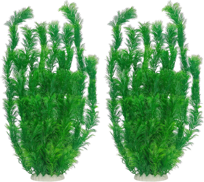 Extra Tall Aquarium Plants 23.6 Inch, 2 Pack Large Fish Tank Plants Plastic, Realistic Artificial Aquarium Decorations w