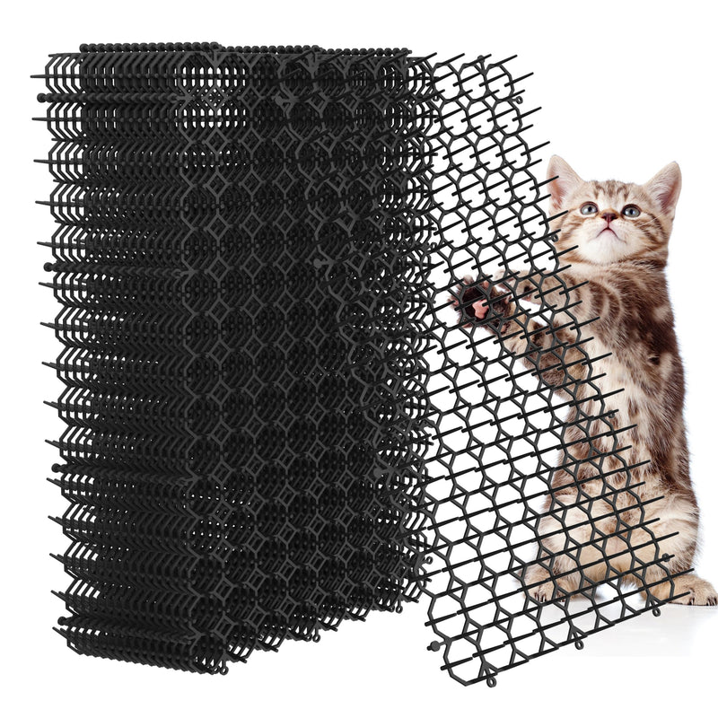 Hmyomina 16 x 8 Inch Scat Mat for Cats, 10 Pack Cat Scat Mat with Spikes - Deterrent Mat for Cats and Dogs - Cat Deterrent Outdoor & Indoor
