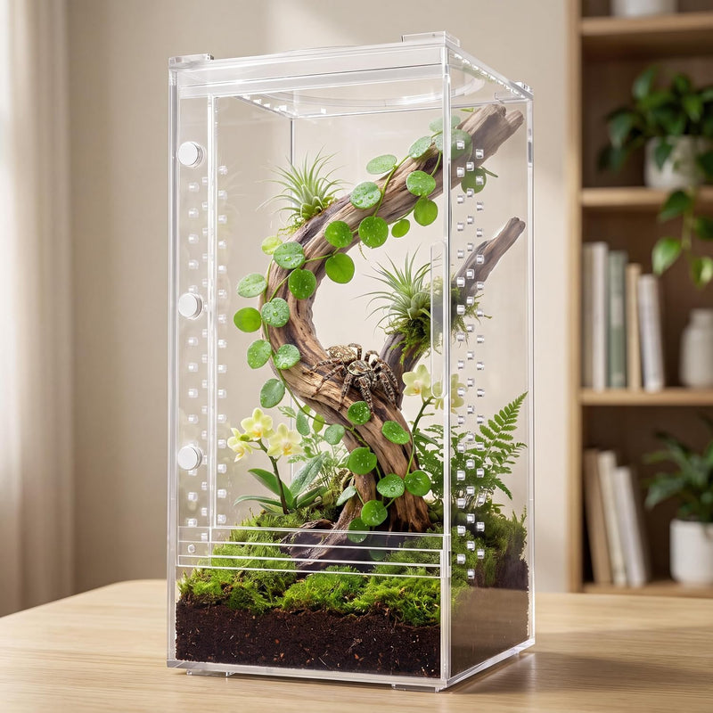 Jumping Spider Enclosure,Magnetic Doors All-Side Ventilation