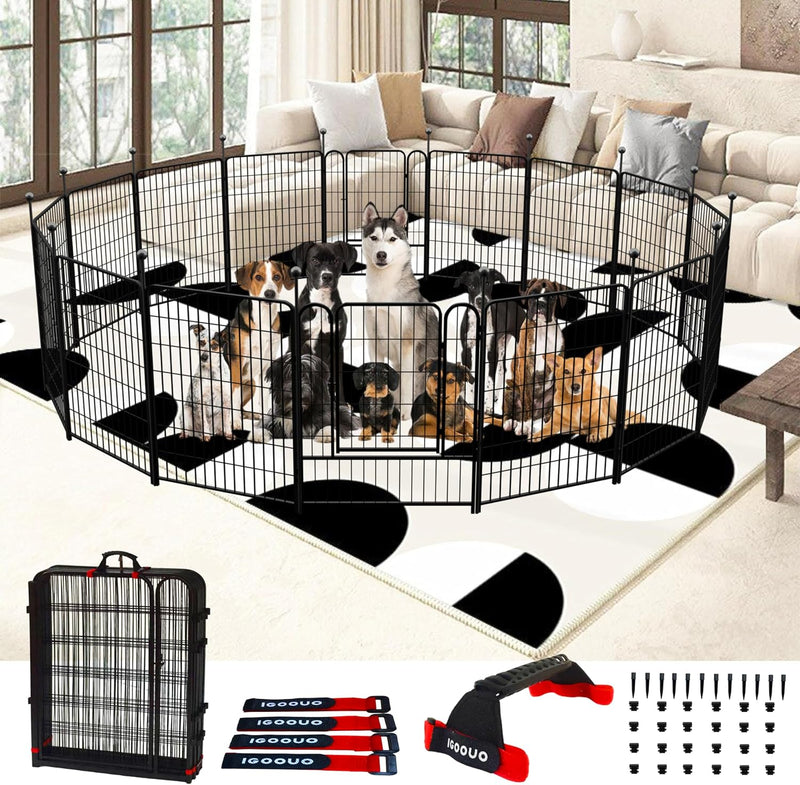 Dog Playpen Outdoor for Medium/Large Dogs 36'' High, Heavy Duty Dog Playpen with Rustproof and Sturdy Stakes, 3ft Dog Fe