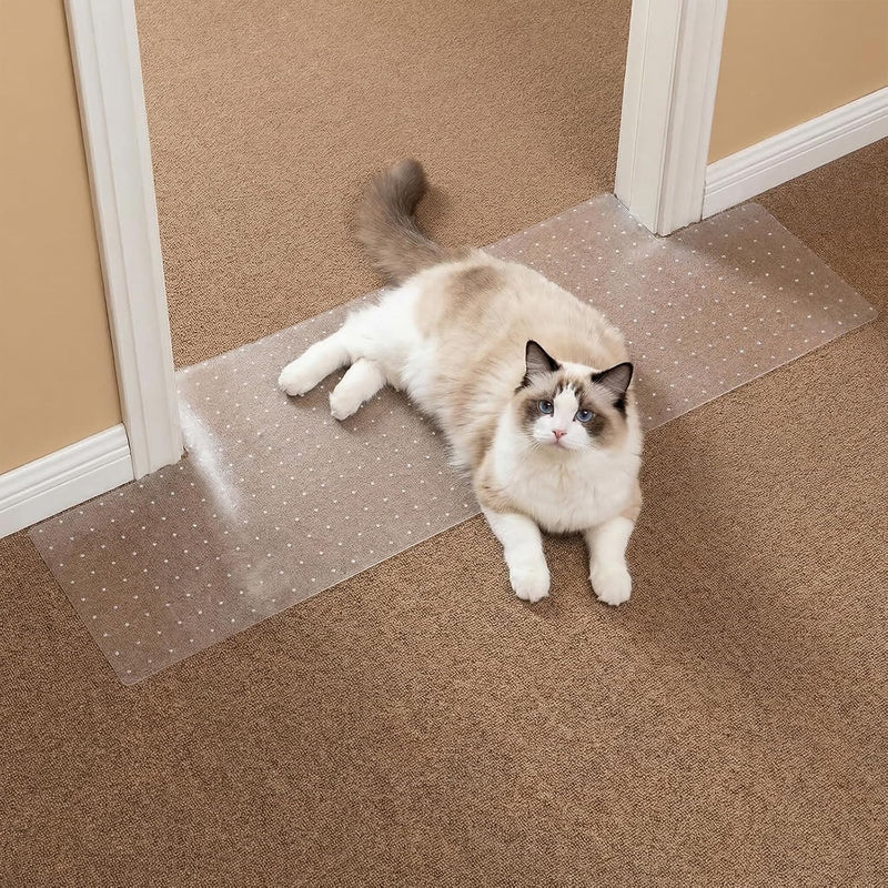 Carpet Protector, Clear PVC Doorway Mat for Cats & Dogs