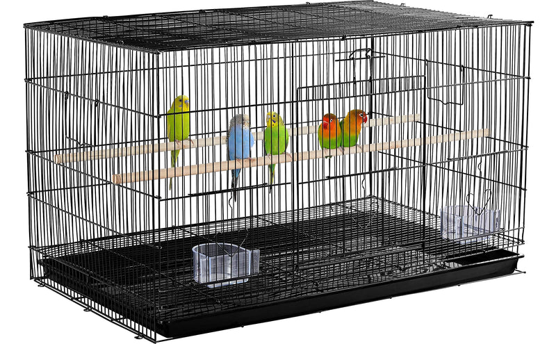 Yaheetech 30‘’ Flight Bird Cage Stackable Design for Small and Medium Birds with Slide Out Tray and Bottom Grate Budgies Cockatiels Lovebirds Canaries Parakeet Cage