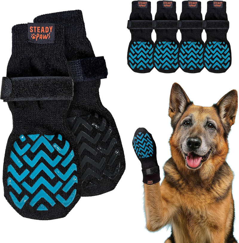 Anti-Slip Socks for Dogs - Breathable & Washable Non Slip Grippy Socks, Rubberized Paw & Adjustable Strap, Secure Fit to