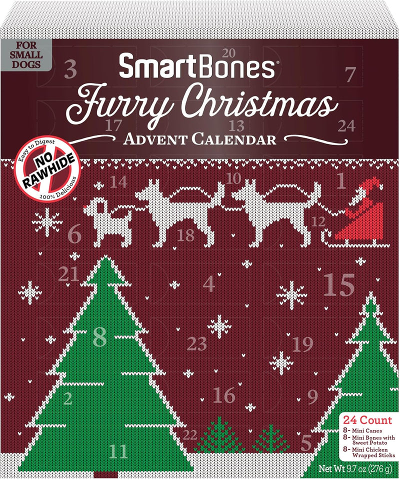 SmartBones Advent Calendar with Rawhide-Free Dog Treats for Small Dogs